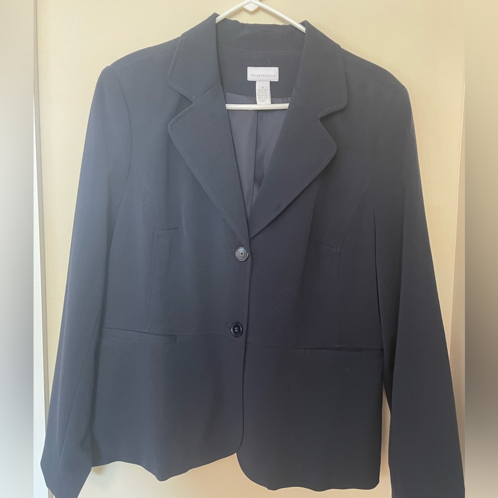 Charter Club navy two button blazer